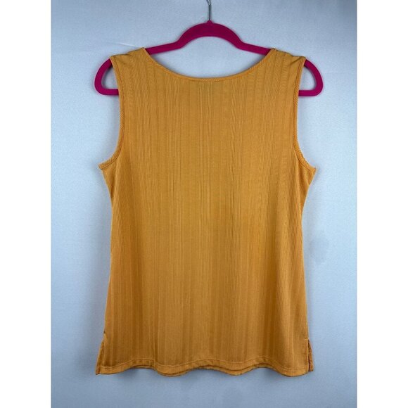 Iman Womens Mustard Sleeveless Ribbed Tank Top S - Picture 5 of 5